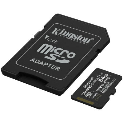 Карта памет 64GB SD Kingston Canvas Select Plus и SD адаптер, Черна - SDCS3/64GB gallery image 2