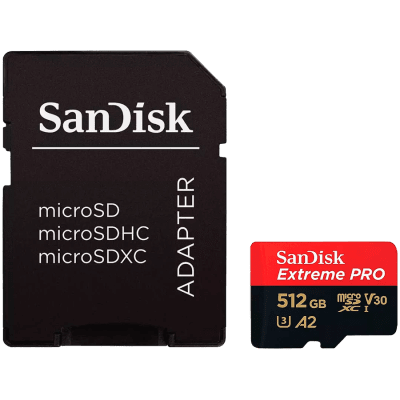 Карта памет 512GB microSDXC SanDisk Extreme PRO и SD Adapter - SDSQXCD-512G-GN6MA