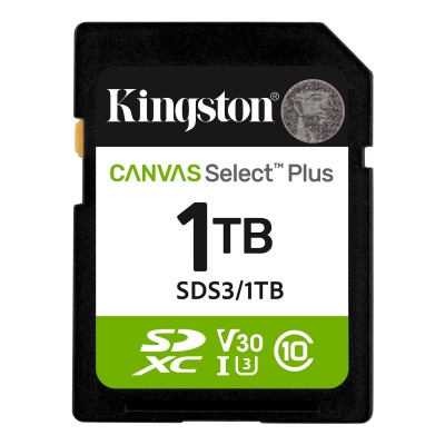 Карта памет 1TB SD Kingston Canvas Select Plus, Черна - SDS3/1TB gallery image 1