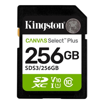 Карта памет 256GB SD Kingston Canvas Select Plus, Черна - SDS3/256GB gallery image 1