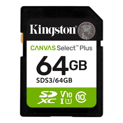 Карта памет 64GB SD Kingston Canvas Select Plus, Черна - SDS3/64GB gallery image 1