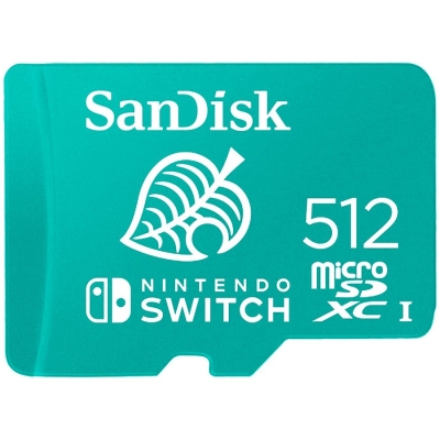 Карта памет 512GB SanDisk Nintendo Switch, Синя - SDSQXAO-512G-GNCZN