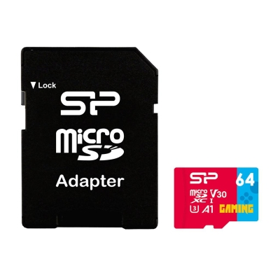 Карта памет 64GB Silicon Power Superior Gaming и SD адаптер - SP64GBSTXDV3V1NSP gallery image 1