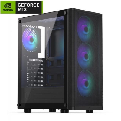 Настолен компютър Sleek Game, Intel Core i5-14400F, 16GB RAM, 1TB SSD, NVIDIA GeForce RTX 5060 8GB, Без ОС, Черен - 8892 gallery image 1