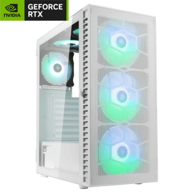 Настолен компютър Sleek Game, AMD Ryzen 5 9600, 32GB RAM, 1TB SSD, NVIDIA GeForce RTX 5060 8GB, Без ОС, Бял - 8921 gallery image 1