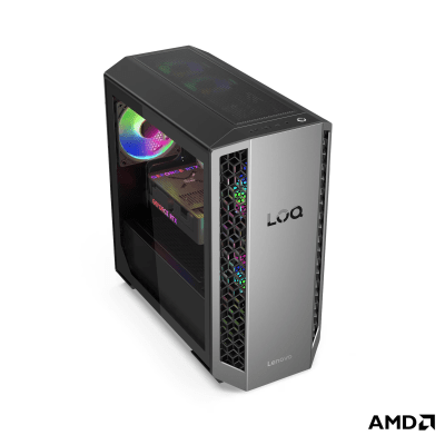 Настолен компютър Lenovo LOQ Tower 26ADR10, AMD Ryzen 7 8745HX, 32GB RAM, 1TB SSD, NVIDIA GeForce RTX 5060 Ti 8GB, Без ОС, Черен/Сив - 91DF005URM gallery image 3
