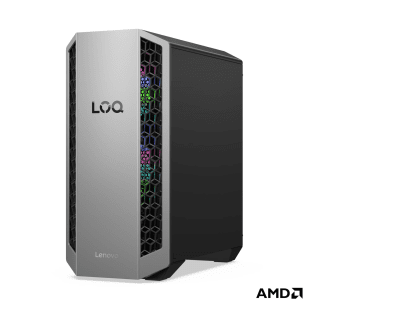 Настолен компютър Lenovo LOQ Tower 26ADR10, AMD Ryzen 7 8745HX, 32GB RAM, 1TB SSD, NVIDIA GeForce RTX 5070 12GB, Без ОС, Черен/Сив - 91DF005VRM gallery image 2