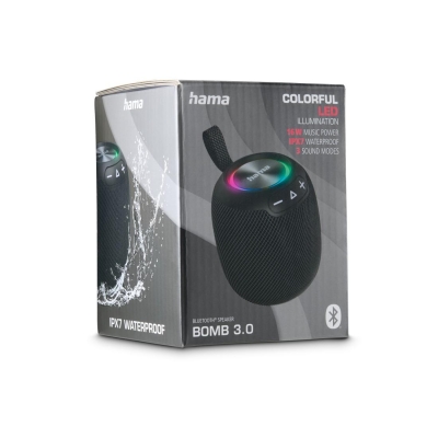 Безжична колонка Hama Bomb 3.0, водоустойчива IPX7, Черна - HAMA-188234 gallery image 6