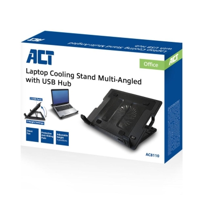 Охладител за лаптоп ACT, До 17", Черен - AC8110 gallery image 7
