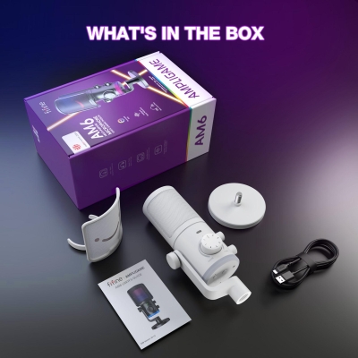 Микрофон Fifine AM6 RGB, Бял - AM6W gallery image 6