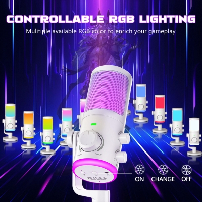 Микрофон Fifine AM6 RGB, Бял - AM6W gallery image 9