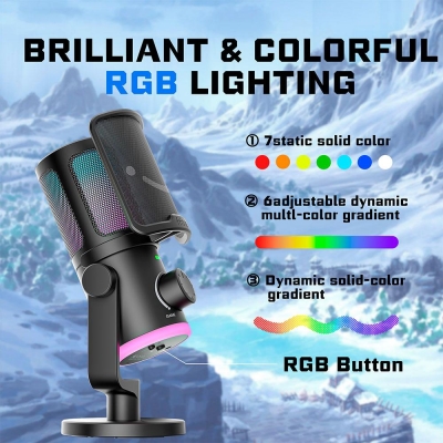 Микрофон Fifine AM6 RGB, Черен - AM6 gallery image 6