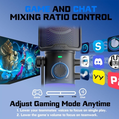 Микрофон Fifine AM6 RGB, Черен - AM6 gallery image 9