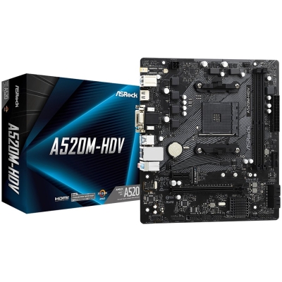 Дънна платка ASRock A520-HDV, mATX, AM4, DDR4 - A520M-HDV gallery image 1