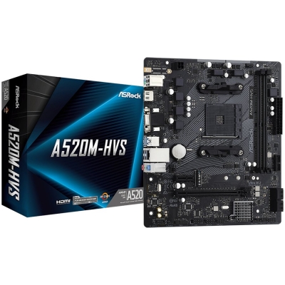 Дънна платка ASRock A520M-HVS, mATX, AM4, DDR4 - A520M-HVS gallery image 1