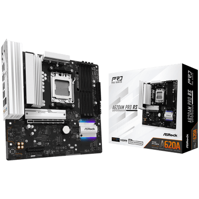 Дънна платка ASRock A620AM Pro RS, mATX, AM5, DDR5 - A620AM PRO RS gallery image 1