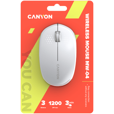 Безжична мишка Canyon MW-04 - CNS-CMSW04W, Бяла gallery image 6