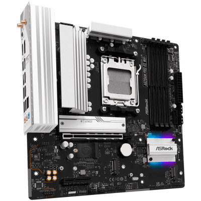 Дънна платка ASRock A620AM Pro RS WiFi, mATX, AM5, DDR5 - A620AM PRO RS WIFI gallery image 2