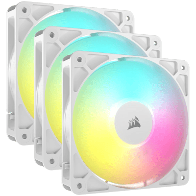 Комплект вентилатори Corsair RS120 ARGB, Бели - CO-9050185-WW