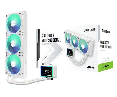 Охладител ASRock Challenger 360 Digital, Бял - CHALLENGER WHITE 360 DIGITAL gallery image 8