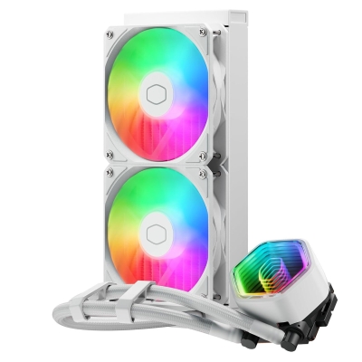 Охладител Cooler Master Master Liquid 240 Core II ARGB, Бял - MLW-D24M-A18PA-RW gallery image 2