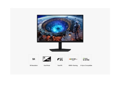 Монитор Samsung Odyssey G8 LS27HG806SU, 27", 5K (5120 x 2880), IPS, 180 Hz, 1 ms, Черен - LS27HG806EFXEN gallery image 7