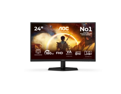 Монитор AOC C24G42FE, 23.6", Full HD (1920 x 1080), VA, 180 Hz, 0.5 ms, Черен - C24G42FE gallery image 3