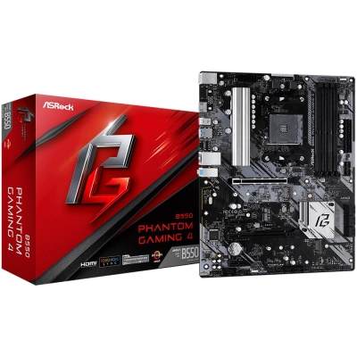 Дънна платка ASRock B550 Phantom Gaming 4, ATX, AM4, DDR4 - B550 PHANTOM GAMING 4 gallery image 1