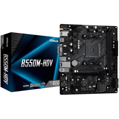 Дънна платка ASRock B550M-HDV, mATX, AM4, DDR4 - B550M-HDV gallery image 1