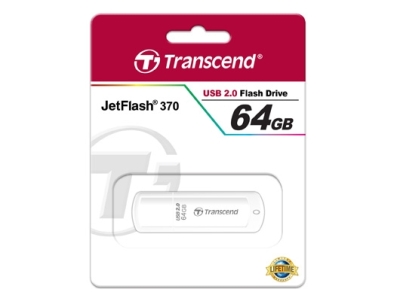 Флаш памет 64GB Transcend JetFlash 370, Бяла - TS64GJF370 gallery image 3