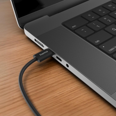 Кабел Hama Fabric USB Type-C към USB Type-C, Черен - Hama-195002 gallery image 4