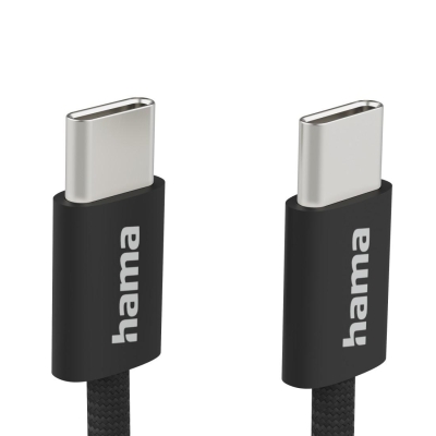 Кабел Hama Fabric USB Type-C към USB Type-C, Черен - Hama-195002 gallery image 6