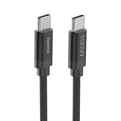 Кабел Hama Fabric USB Type-C към USB Type-C, Черен - Hama-201749 gallery image 2