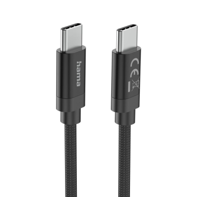 Кабел Hama Fabric USB Type-C към USB Type-C, Черен - Hama-201749 gallery image 3