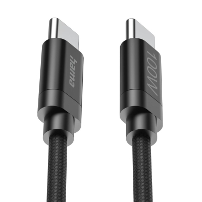 Кабел Hama Fabric USB Type-C към USB Type-C, Черен - Hama-201749 gallery image 4