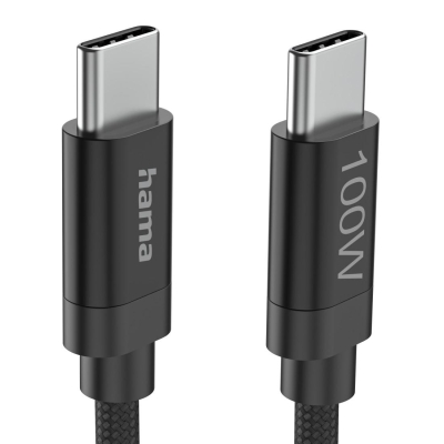Кабел Hama Fabric USB Type-C към USB Type-C, Черен - Hama-201749 gallery image 5
