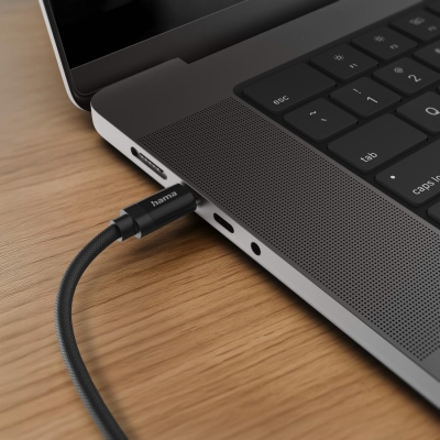 Кабел Hama Fabric USB Type-C към USB Type-C, Черен - Hama-201740 gallery image 4