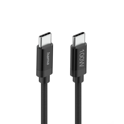 Кабел Hama Fabric USB Type-C към USB Type-C, Черен - Hama-201740 gallery image 7