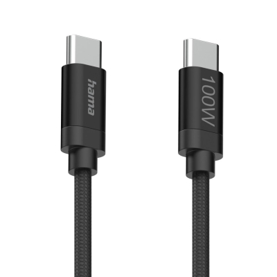 Кабел Hama Fabric USB Type-C към USB Type-C, Черен - Hama-201740 gallery image 8