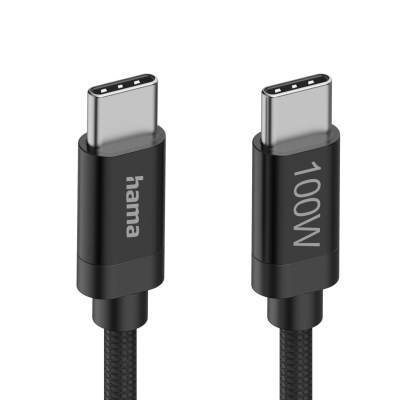 Кабел Hama Fabric USB Type-C към USB Type-C, Черен - Hama-201740 gallery image 9