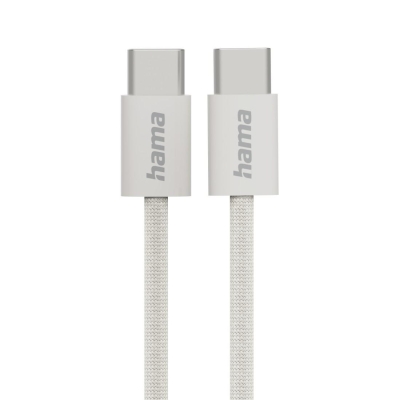 Кабел Hama Fabric USB Type-C към USB Type-C, Сив - Hama-201728 gallery image 1