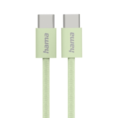 Кабел Hama Fabric USB Type-C към USB Type-C, Зелен - Hama-201726 gallery image 1
