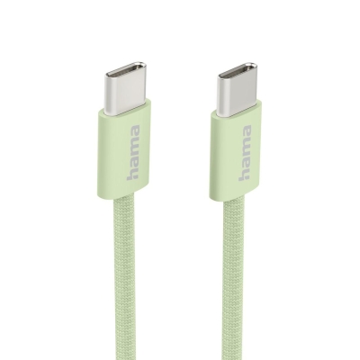 Кабел Hama Fabric USB Type-C към USB Type-C, Зелен - Hama-201726 gallery image 2