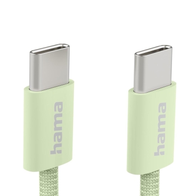 Кабел Hama Fabric USB Type-C към USB Type-C, Зелен - Hama-201726 gallery image 4