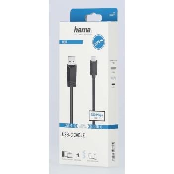 Кабел Hama USB Type-А към USB Type-C, Черен - Hama-200631 gallery image 2