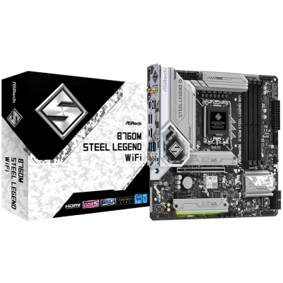 Дънна платка ASRock B760M Steel Legend WiFi, mATX, LGA1700, DDR5 - B760M STEEL LEGEND WIFI gallery image 1