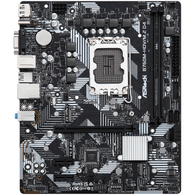Дънна платка ASRock B760M-HDV/M.2 D4, mATX, LGA1700, DDR4 - B760M-HDV/M.2 D4 gallery image 2