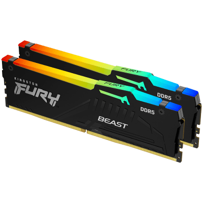 Памет 2x16GB DDR5 5200 Kingston FURY Beast RGB - KF552C40BBAK2-32