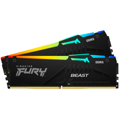 Памет 2x16GB DDR5 5600 Kingston FURY Beast RGB - KF556C40BBAK2-32