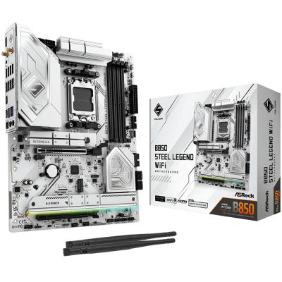Дънна платка ASRock B850 Steel Legend WiFi, ATX, AM5, DDR5 - B850 STEEL LEGEND WIFI gallery image 1